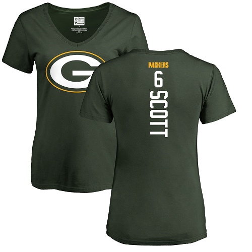 Green Bay Packers Green Women #6 Scott J K Backer Nike NFL T Shirt